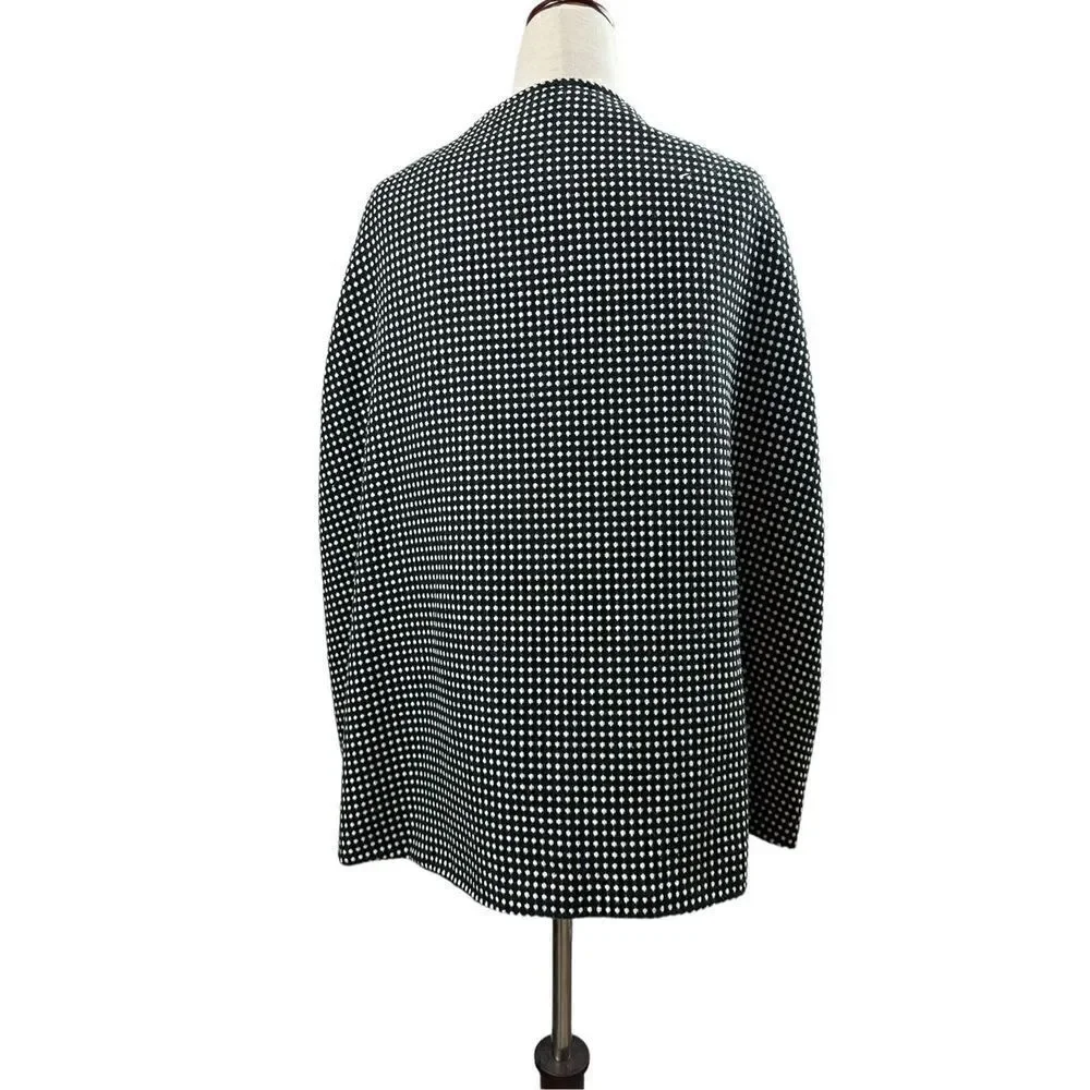 Massie Polka Dot Zip Up Lined Poncho Cloak Cape Size Medium